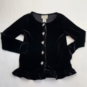 Polly Flinders Heirlooms Velour Cardigan